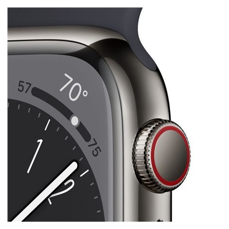 Apple Watch | Series 8 (GPS + Cellular) | Smart watch | Stainless steel | 45 mm | Black | Grey | Apple Pay | 4G | Water-resistan - 3